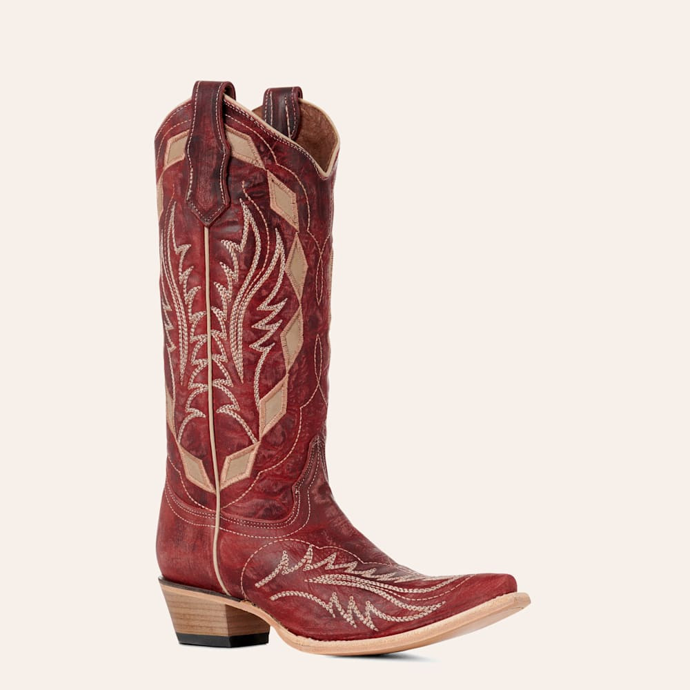 Circle G By Corral Women's Red & Sand Laser Stitched Snip Toe Cowboy Boots | Cavender's