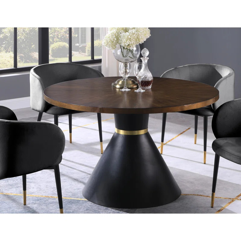 Joelan Pine Round Metal Base Dining Table | Wayfair North America