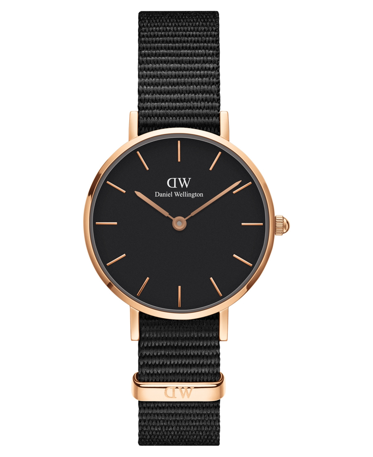 Daniel Wellington Women's Petite Cornwall Black Polyester Watch 28mm - Black | Macy's