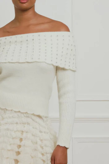 Embellished Bardot Jumper | Needle & Thread