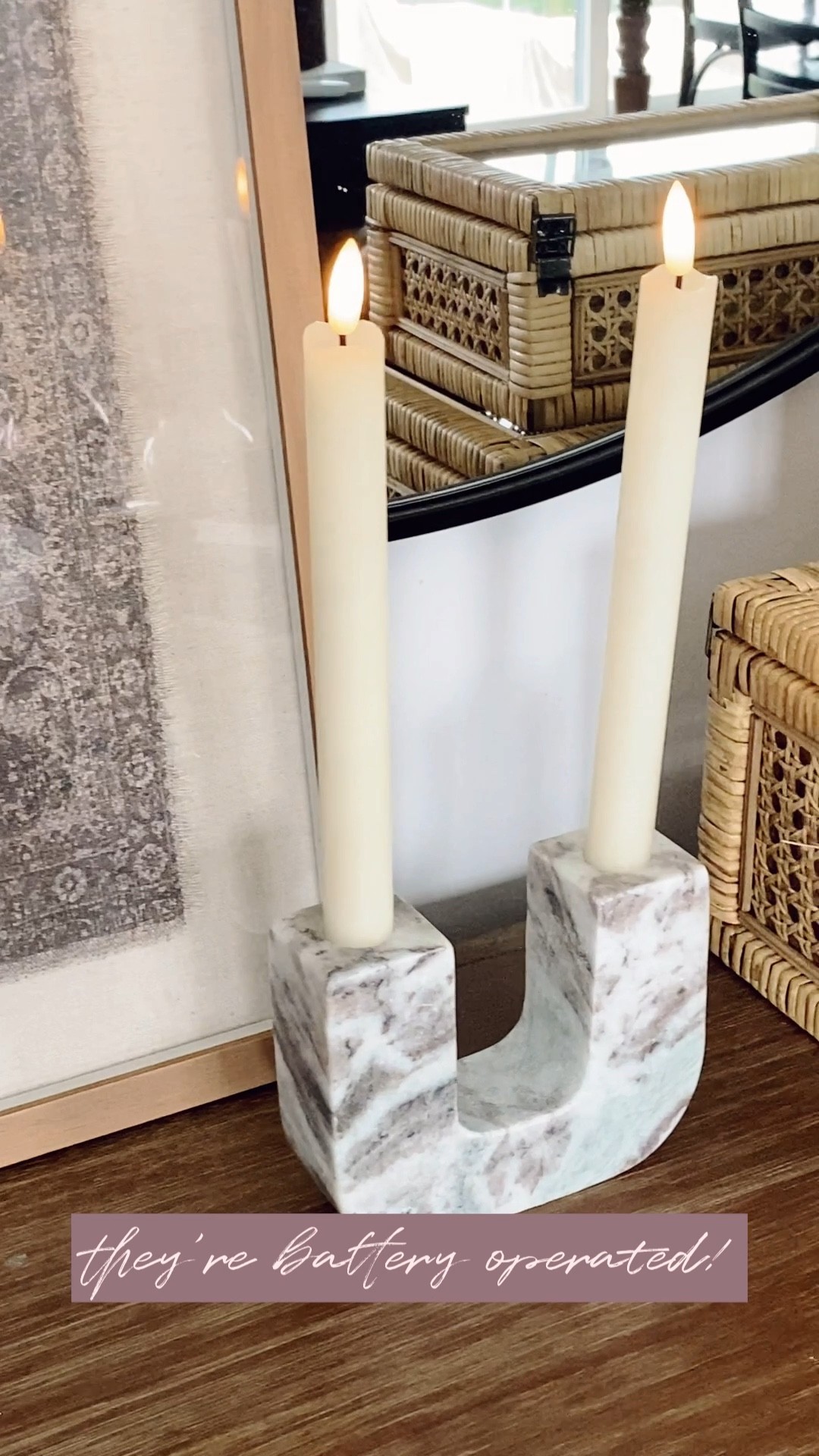 anyone else LOVE taper candles? I love their warm flicker & glow, and the ambiance they have - but I am always stressed out about them tipping and starting a fire 😅 problem solved with these battery operated tapers! they’re made of real wax, and the lights flicker just like real flames. now you can have your candles & enjoy them too 🥰

#ltkhome #falldecor #amazonfinds #amazonforthewin #tapercandle #consolestying #consolededecor 

#LTKSeasonal