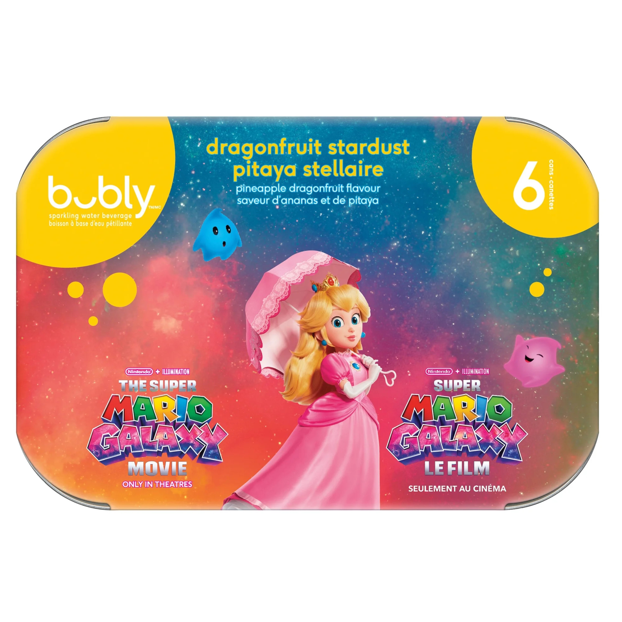 Bubly Dragonfruit Stardust Sparkling Water 6 x 222 mL, Mini Cans | Walmart (CA)