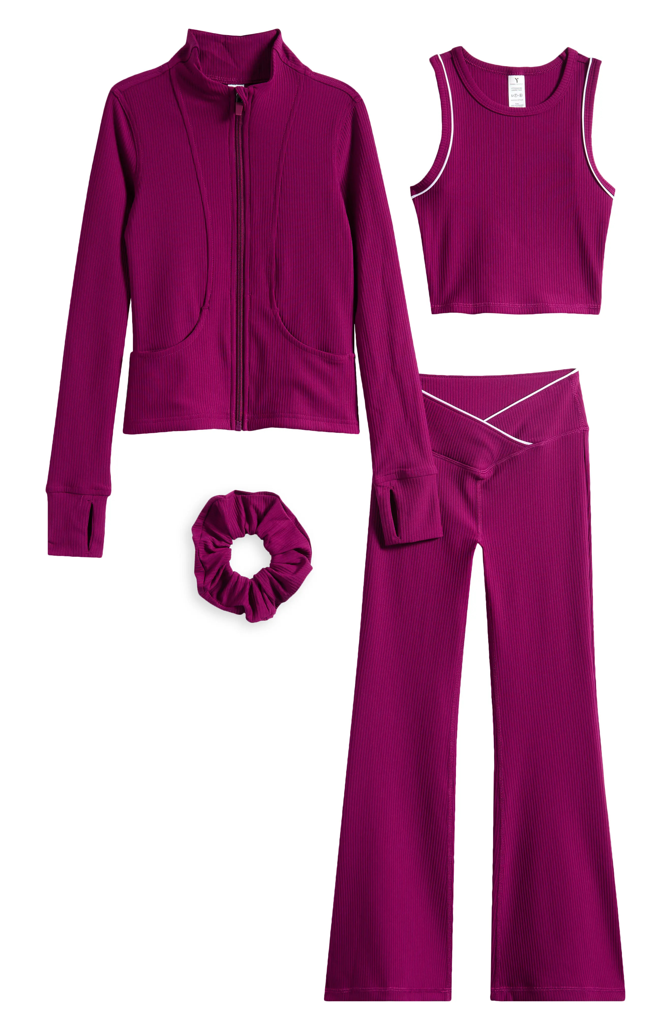 YOGALICIOUS Kids' 4-Piece Ottoman Rib Active Set (Women) | Nordstromrack | Nordstrom Rack