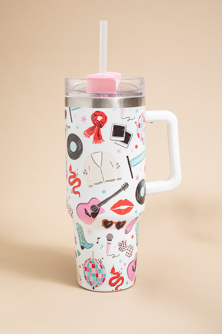 Karrie Popstar Icon Pattern 40oz Tumbler | Francesca's