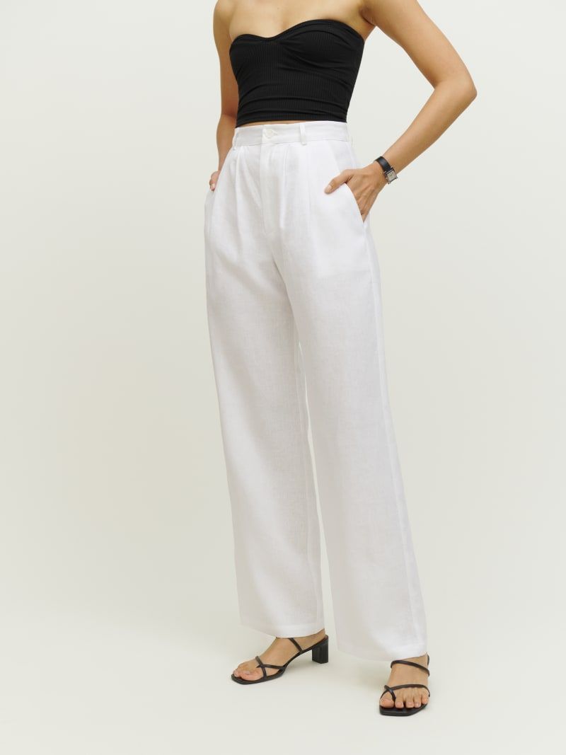 Petites Mason Linen Pant | Reformation (Global)