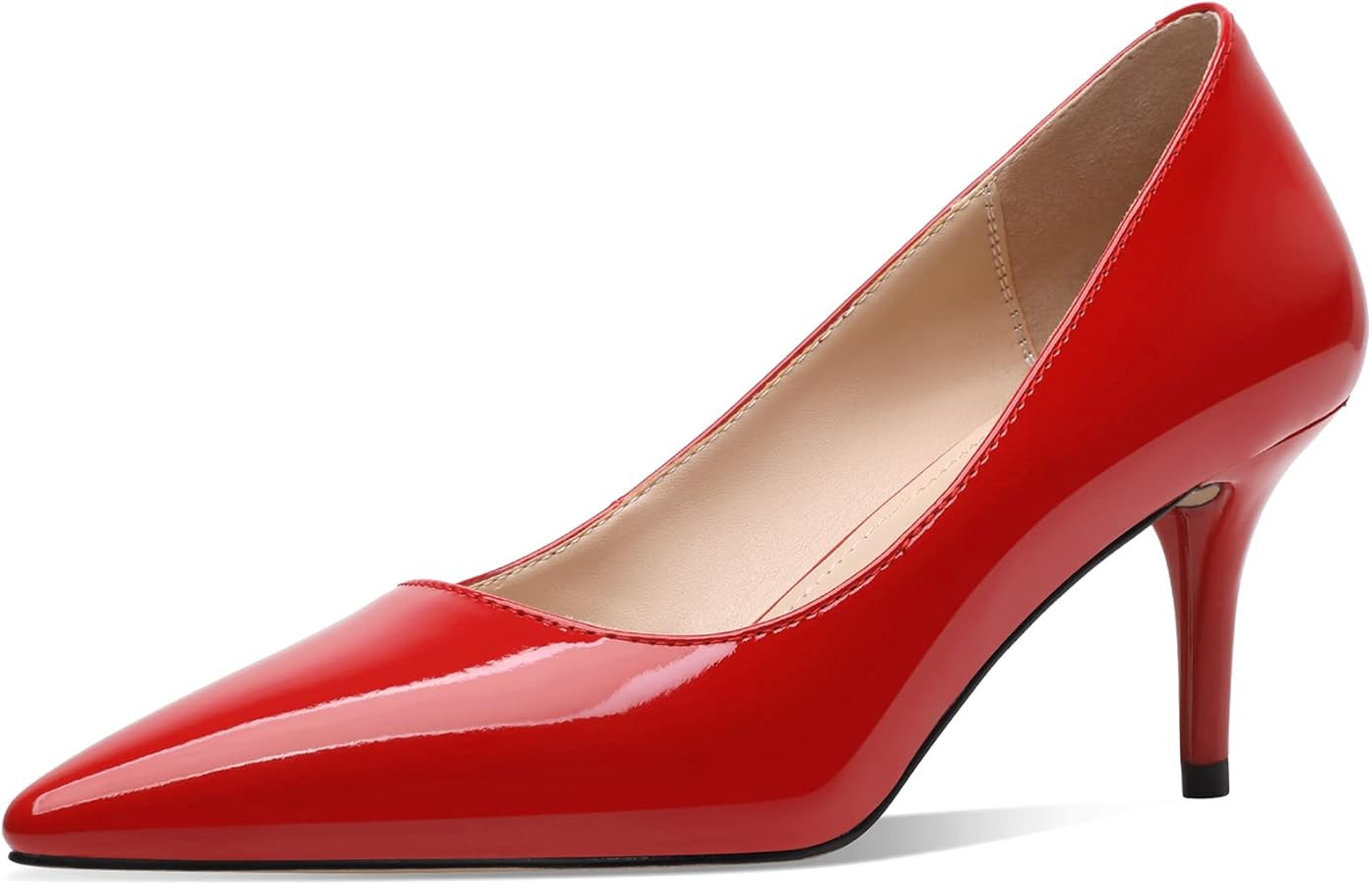 CosyFever 2.6 Inch Stiletto Pointed Toe Pumps Party Wedding Dressy Mid Heels Shoes | Amazon (US)