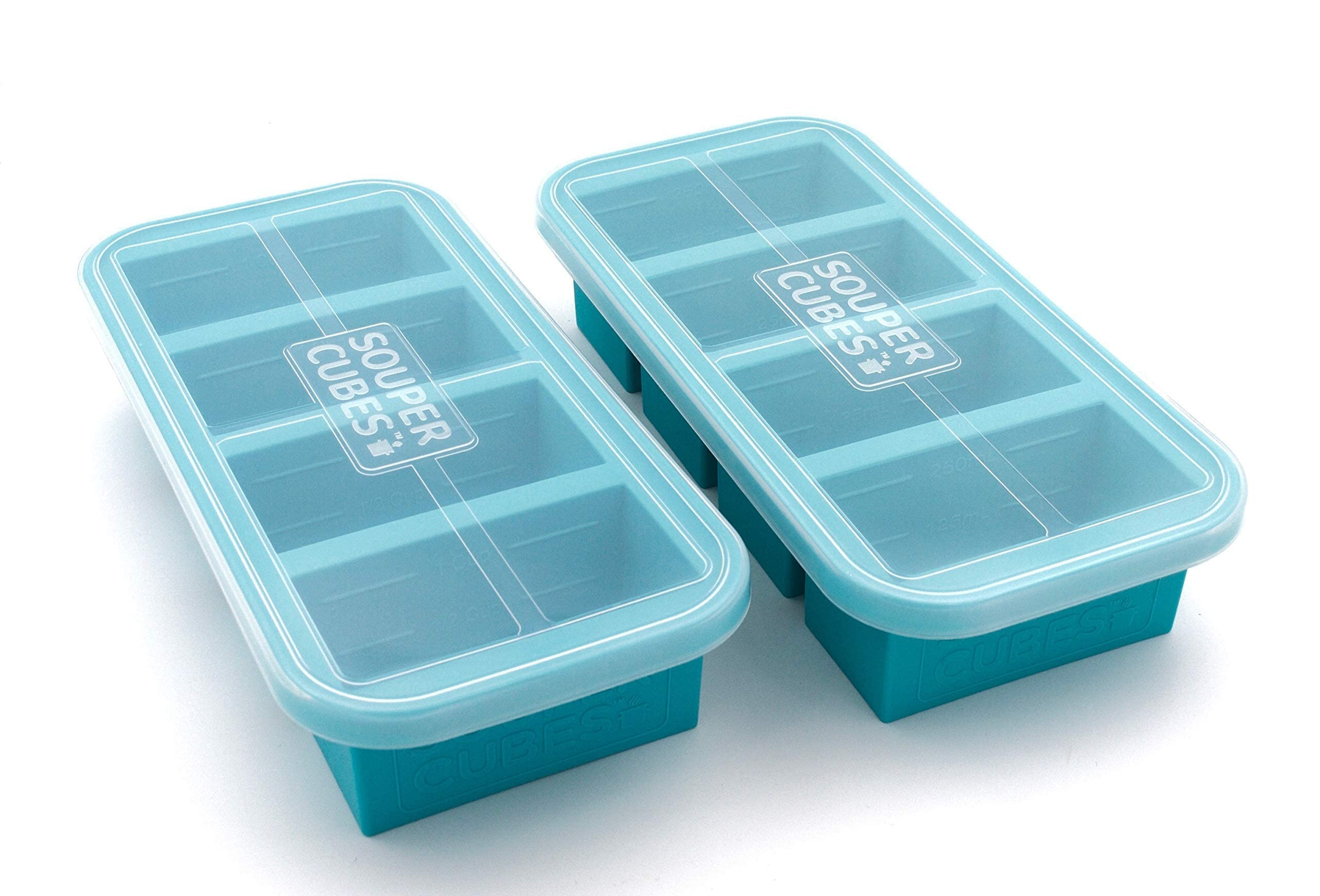 Souper Cubes 1-Cup Extra-Large Silicone Freezing Tray With Lid - Freeze Food Soup Broth Sauce In ... | Amazon (US)