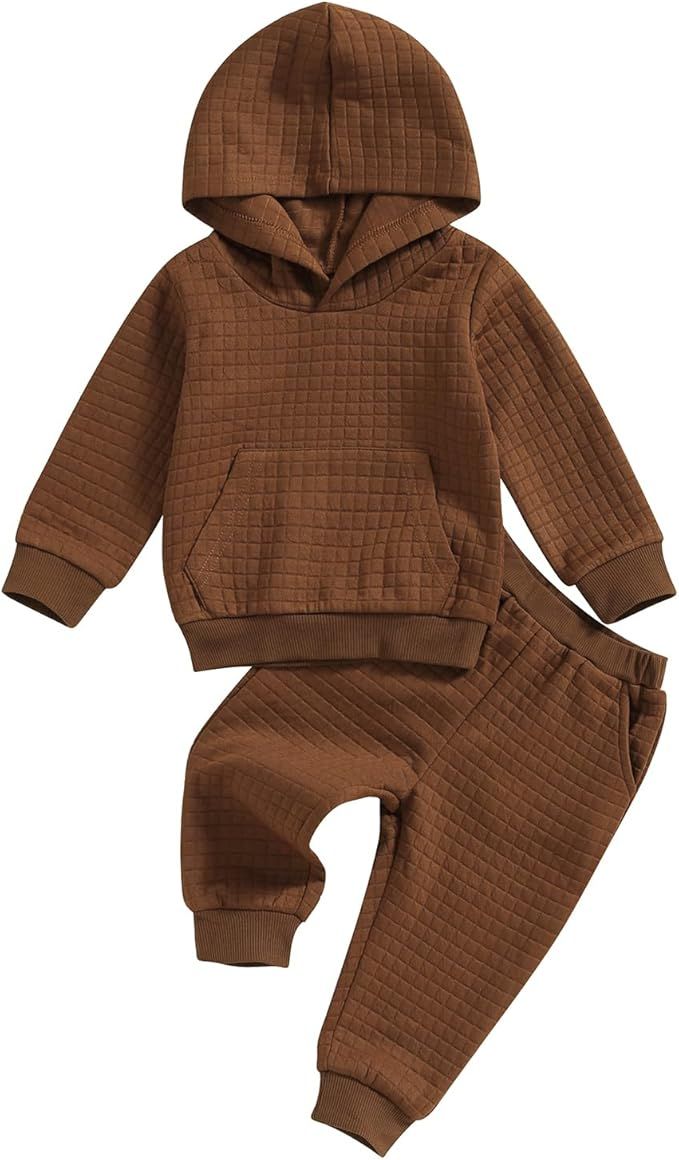 Ledy Champswiin Baby Boy Girl Sweatsuits Sportswear Toddler Kids Solid Color Outfit Hoodie Sweats... | Amazon (US)