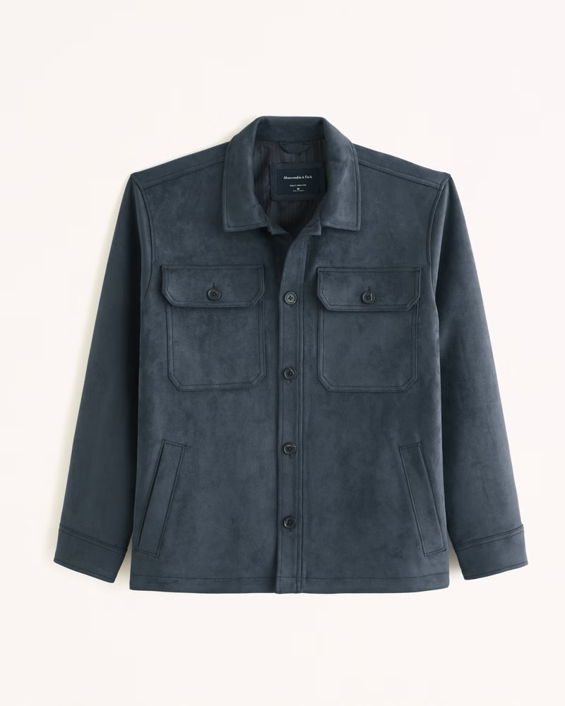 Vegan Suede Shirt Jacket | Abercrombie & Fitch (US)