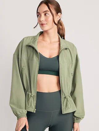 Loose StretchTech Cinched-Waist Jacket for Women | Old Navy (US)