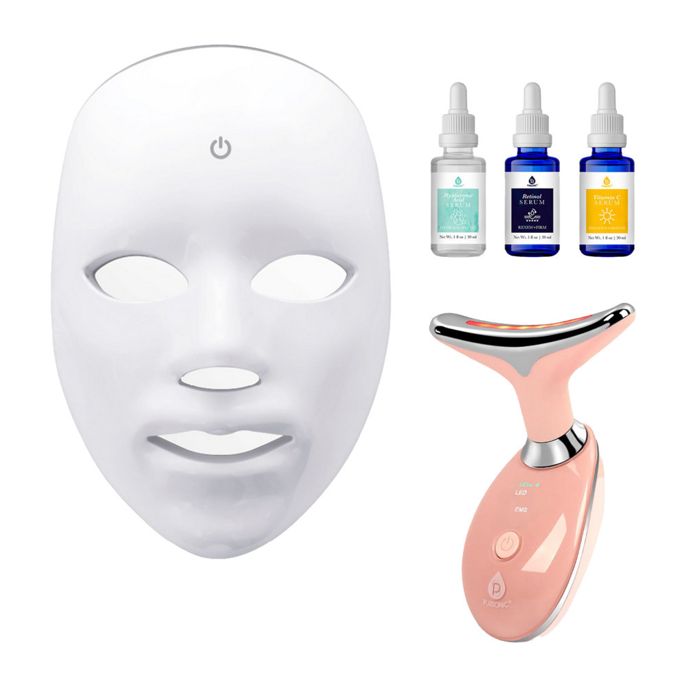 PURSONIC 7-in-1 LED Face Mask + Sculpting Wand + Anti-Aging Serum Set | Ulta
