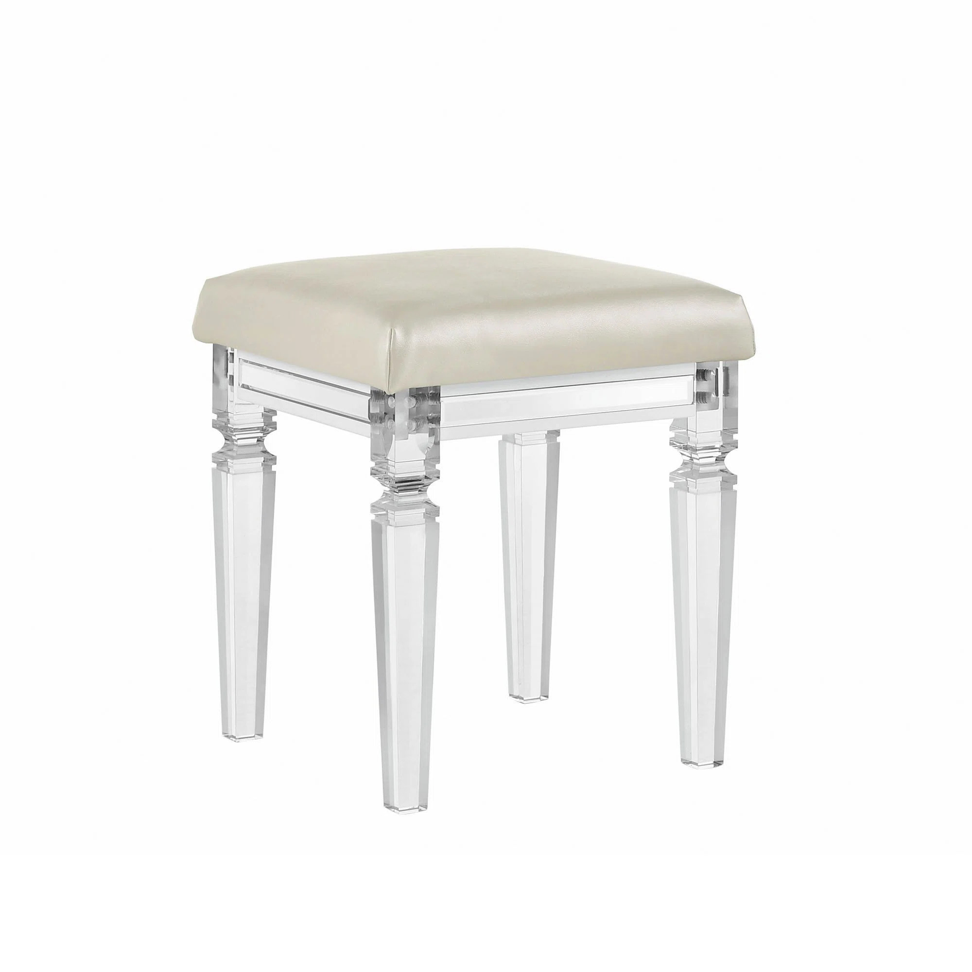 Rosdorf Park Bridgnorth Vanity Stool With Acrylic Leg & Reviews | Wayfair | Wayfair North America