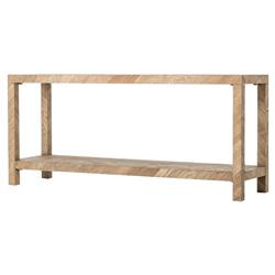 Ingmar Rustic Lodge Parson Herringbone Oak Wood Console Table | Kathy Kuo Home