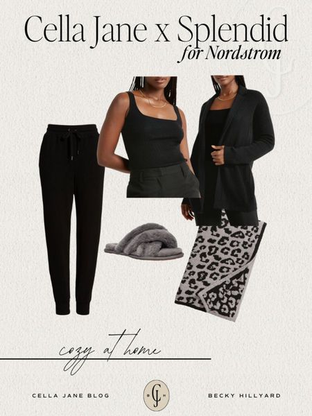 Cella Jane x Splendid collection at Nordstrom. Here’s some outfit inspiration with pieces from my collection and other products on Nordstrom! Cozy at home. Joggers, sweater tank, sweater coat, slippers, blanket   

#LTKstyletip #LTKHoliday #LTKSeasonal