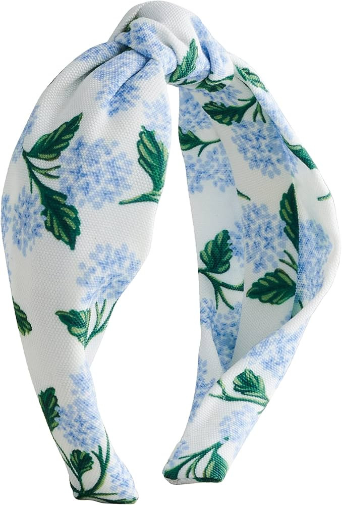 RIFLE PAPER CO. Hydrangea Headband, Knotted Fabric, Floral Pattern, Design Printed Fabric Over St... | Amazon (US)