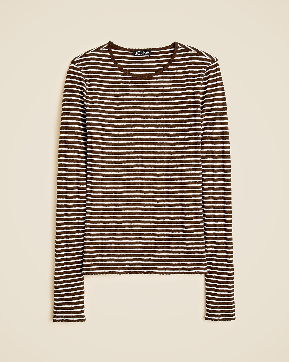 New pointelle long-sleeve T-shirt in stripe | J. Crew US