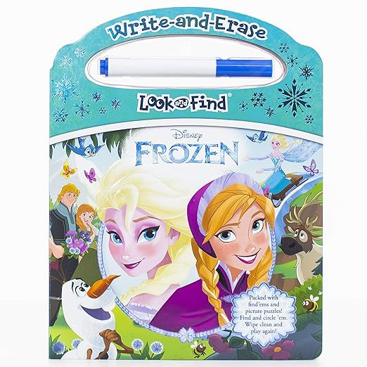 Disney Frozen - Write-and-Erase Look and Find - Wipe Clean Learning Board - PI Kids | Amazon (US)
