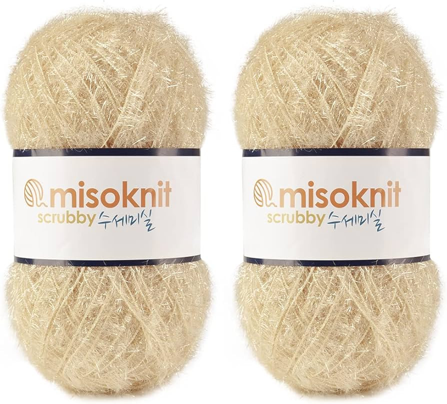 Misoknit Pastel Scrubby Yarn for dishcloths Crocheting 2 Skeins Polyester 100%, 2.8oz(80g) Each, ... | Amazon (US)