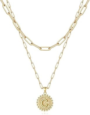 Ursteel Initial Necklace for Women - Easter Gifts for Kids Teen Girls, 14K Gold Plated Dainty Ini... | Amazon (US)