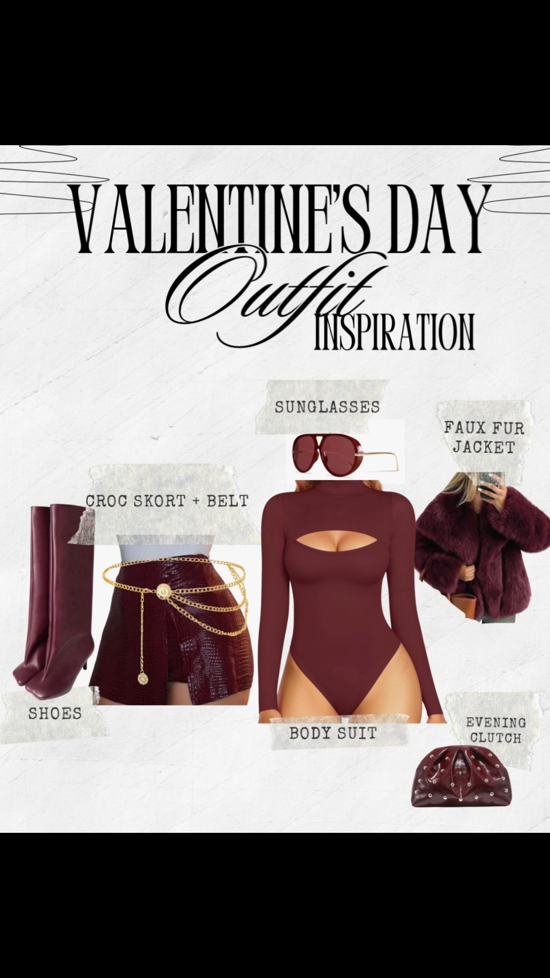 Valentine’s Day Date night layering done right 🍷 A Monochromatic Burgundy Date Night Outfit Inspo 🤍 
An Edgy look, mixing faux fur, leather and croc textures with timeless gold accessories. Layered, feminine, and effortlessly chic date night or girls night look! 😍❤️✨ All Amazon Finds! Affordable pieces styled to look luxe! 

#datenightstyle #datenightlooks #valentinesfashion #ltkstyle #ltkfinds #outfitinspo #wineoutfits #burgundy #LTKFindsUnder50 #minidress #valentinesoutfitforwomen #datenightoutfits #womensvalentinesoutfit

#LTKootd #LTKValentine #LTKSaleAlert