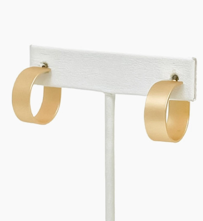 Thick Matte Gold Hoops | Wilson Home Decor