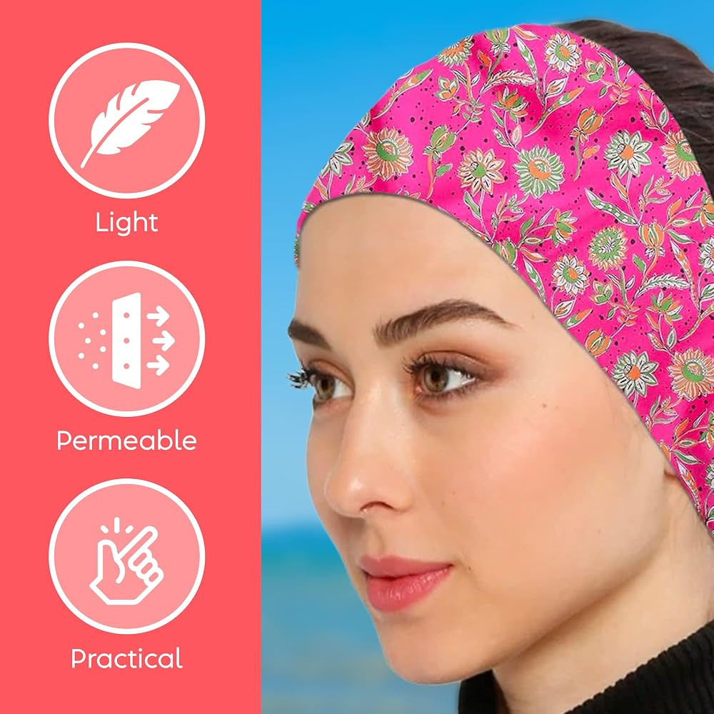 Womens Neck Scarf 21"x21" Small Square | Headband Scarf Ethnic Bandana Head Scarf Flowering Breat... | Amazon (US)