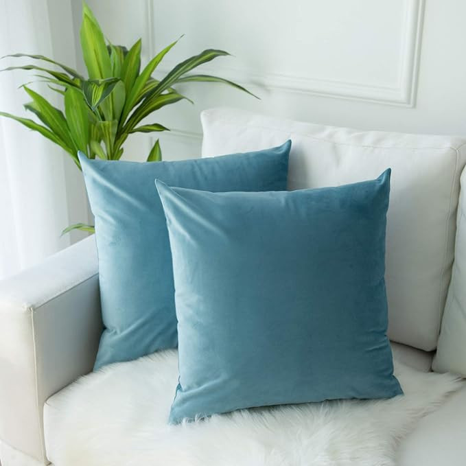 JUSPURBET Velvet Pillow Covers 26x26 Inches,Pack of 2 Throw Pillow Covers for Sofa Couch Bed,Deco... | Amazon (US)