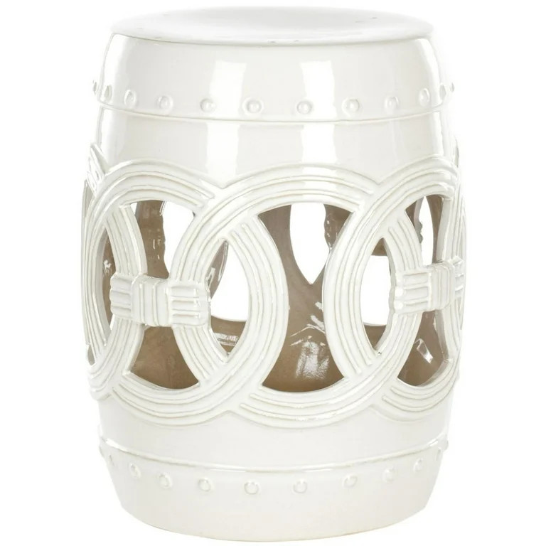 Safavieh White Ceramic Double Coin Stool in White | Walmart (US)