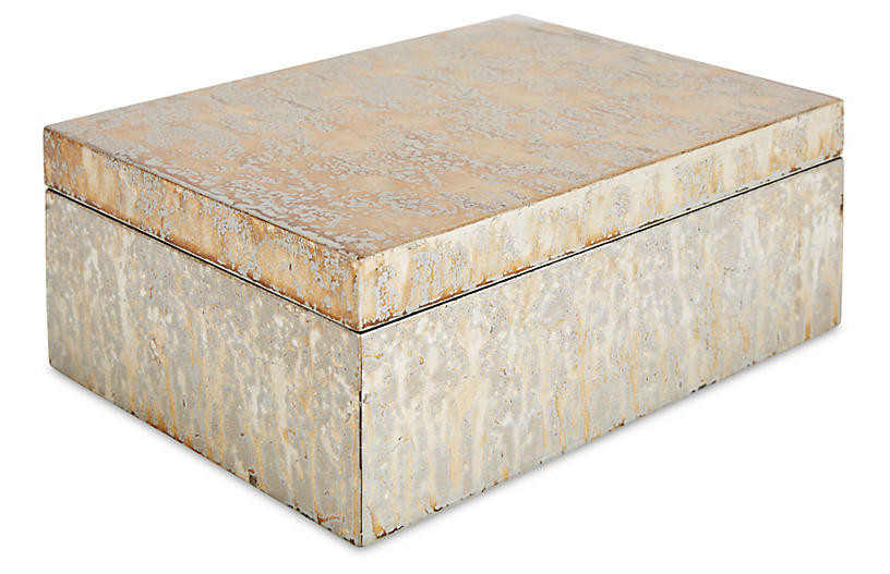 Silver Leaf Box, Champagne, Large | One Kings Lane