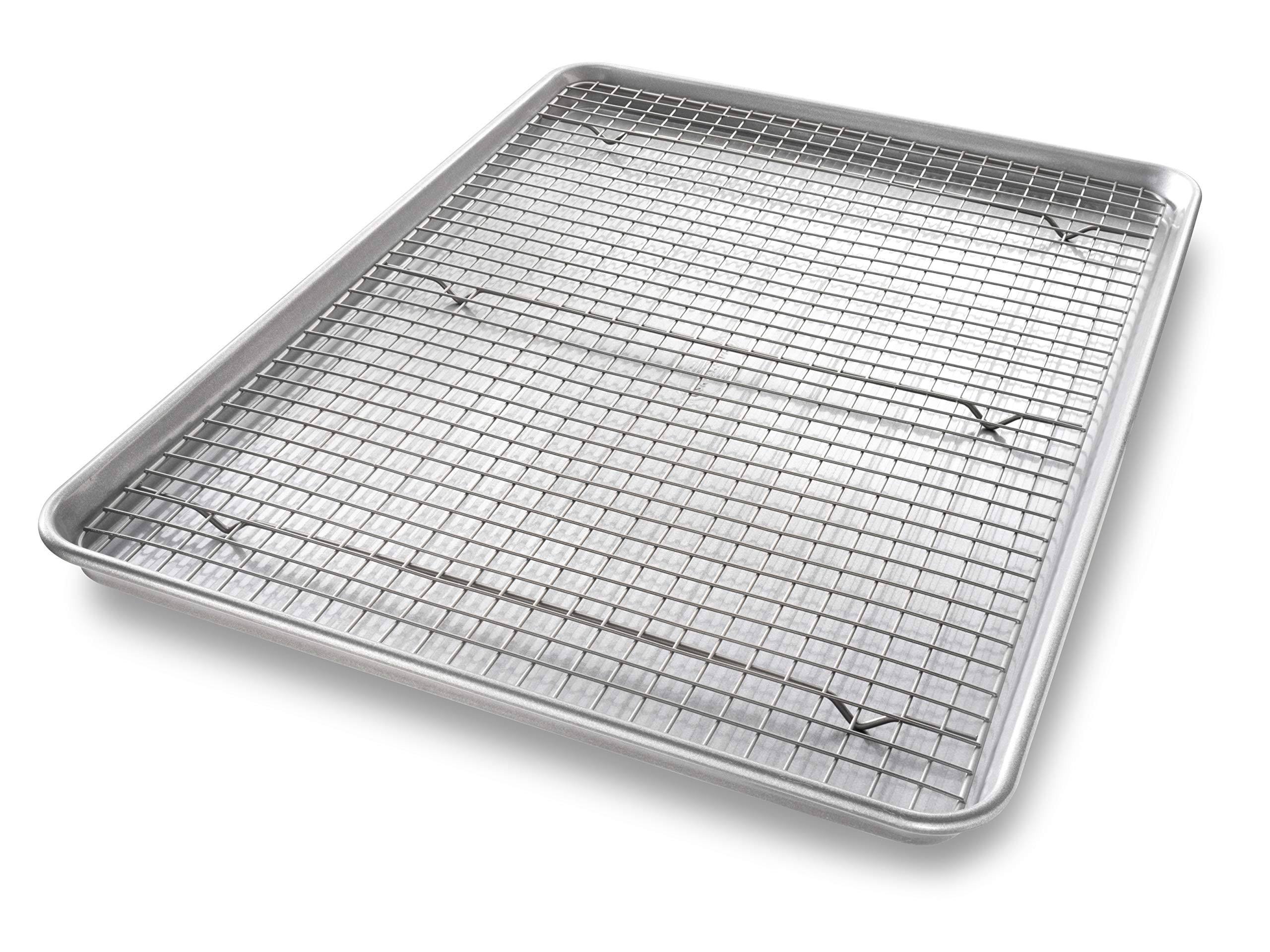 USA Pan 1607CR Bakeware Extra Large Sheet Baking Pan and Bakeable Nonstick Cooling Rack Set, XL, ... | Amazon (US)