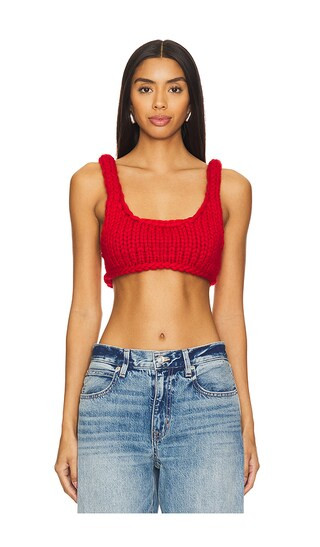 Hope Macaulay Red Colossal Knit Bralette in Red. - size M | Revolve Clothing (Global)
