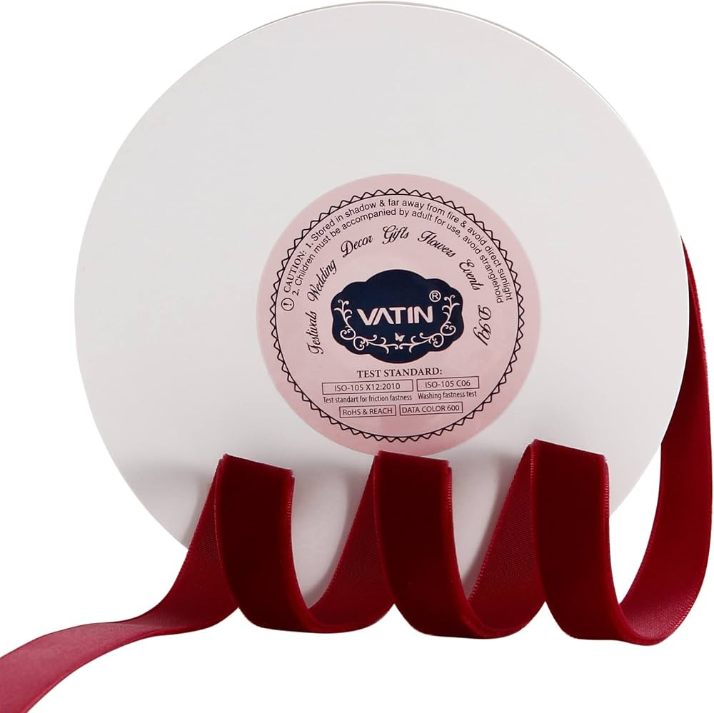 VATIN 5/8" Wide Nylon Velvet Ribbons by 10 Yards Spool, Rust, Perfect use for Choker, Gift Wrappi... | Amazon (US)