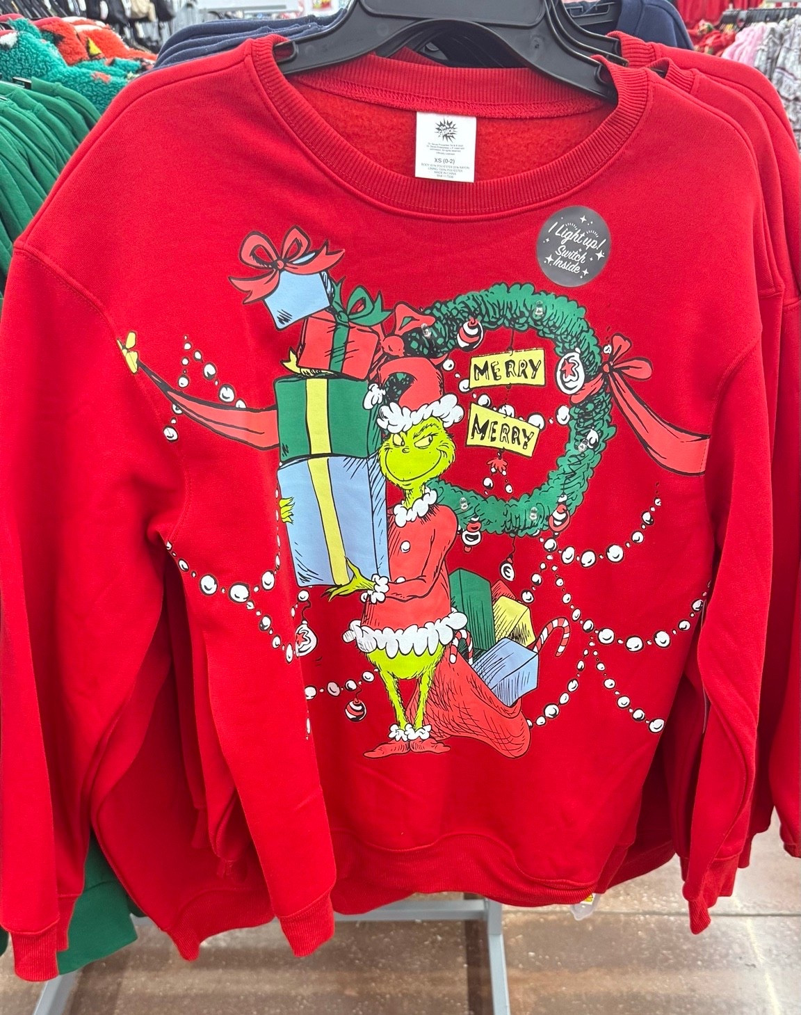 Dr. Seuss The Grinch Light-Up Graphic Sweatshirt (XXS–XL)

This Grinch light-up Christmas sweatshirt is such a showstopper for holiday parties and Grinch-themed events. With front and back graphics and festive lights, it’s perfect for Christmas celebrations, casual holiday outfits, and fun family gatherings.

#LTKPlusSize #LTKMidsize #LTKHoliday