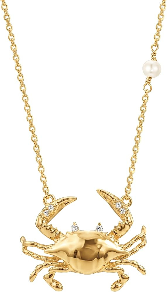 MEVECCO Dainty Gold Pendent Necklace for Women 18K Gold Plated Pearl CZ Starfish Seashell Conch S... | Amazon (US)