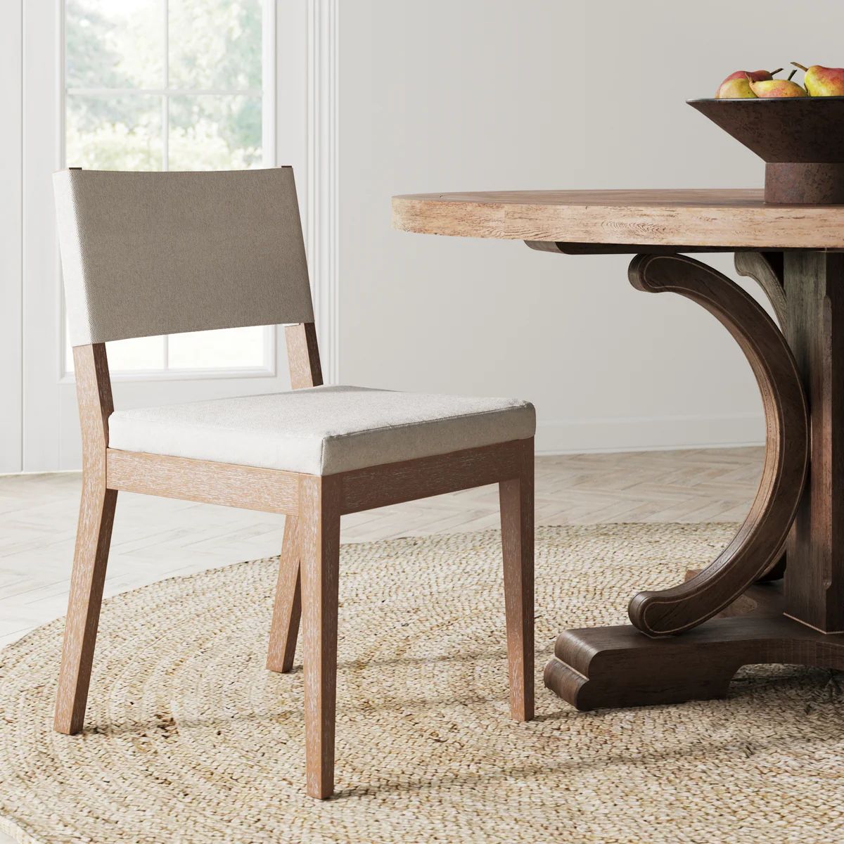 Linus Dining Chair | Natural Fabric | Solid Wood | Nathan James