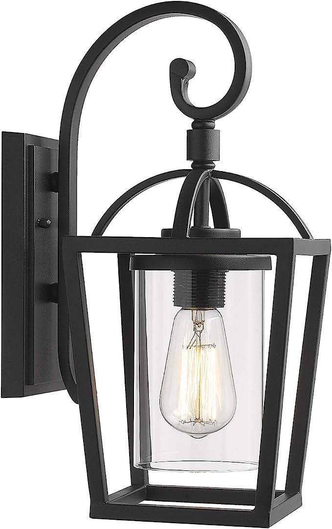 Emliviar Outdoor Lighting Fixtures Wall Mount, Exterior Wall Lantern, Black Finish with Clear Gla... | Amazon (US)