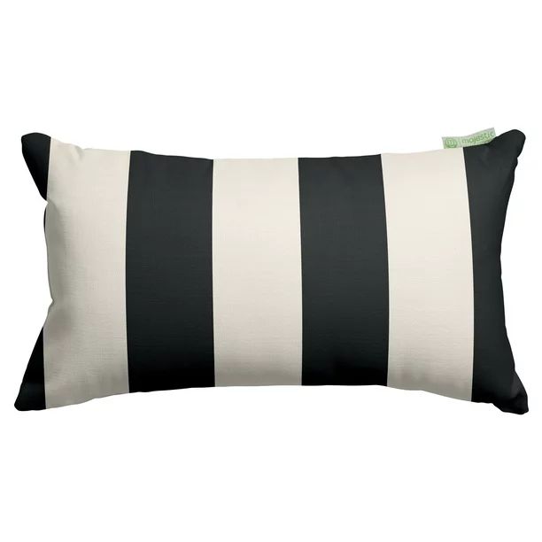 Majestic Home 20" x 12" Modern, Contemporary Black Striped Polyester Throw Pillow , Water & Stain... | Walmart (US)