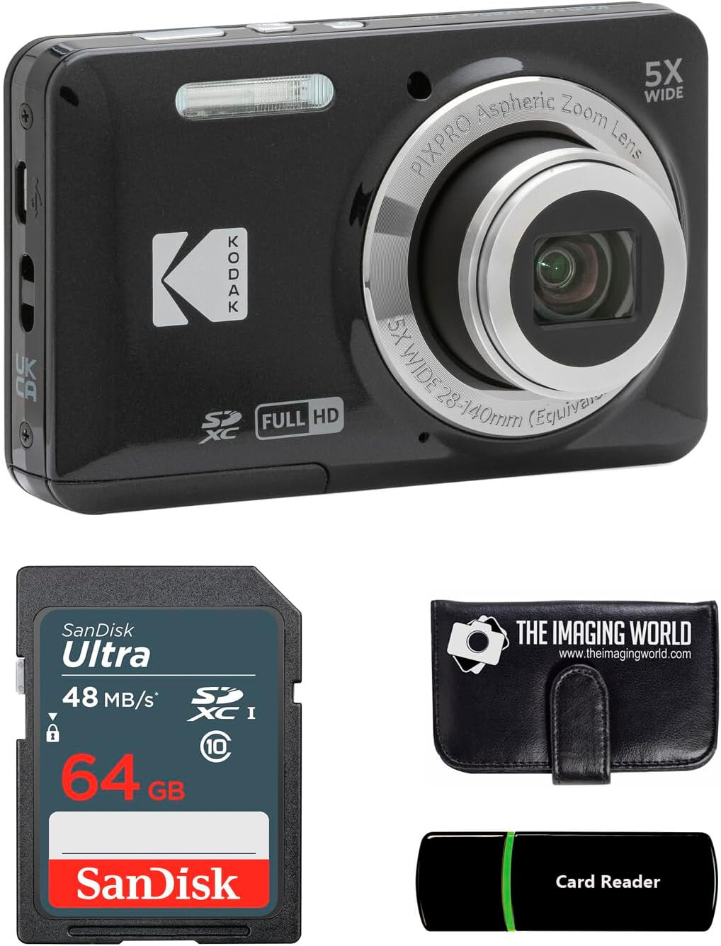 Kodak PIXPRO FZ55 Black 16MP Digital Camera 5X Optical Zoom 28mm Wide Angle 1080P Full HD Video 2... | Amazon (US)