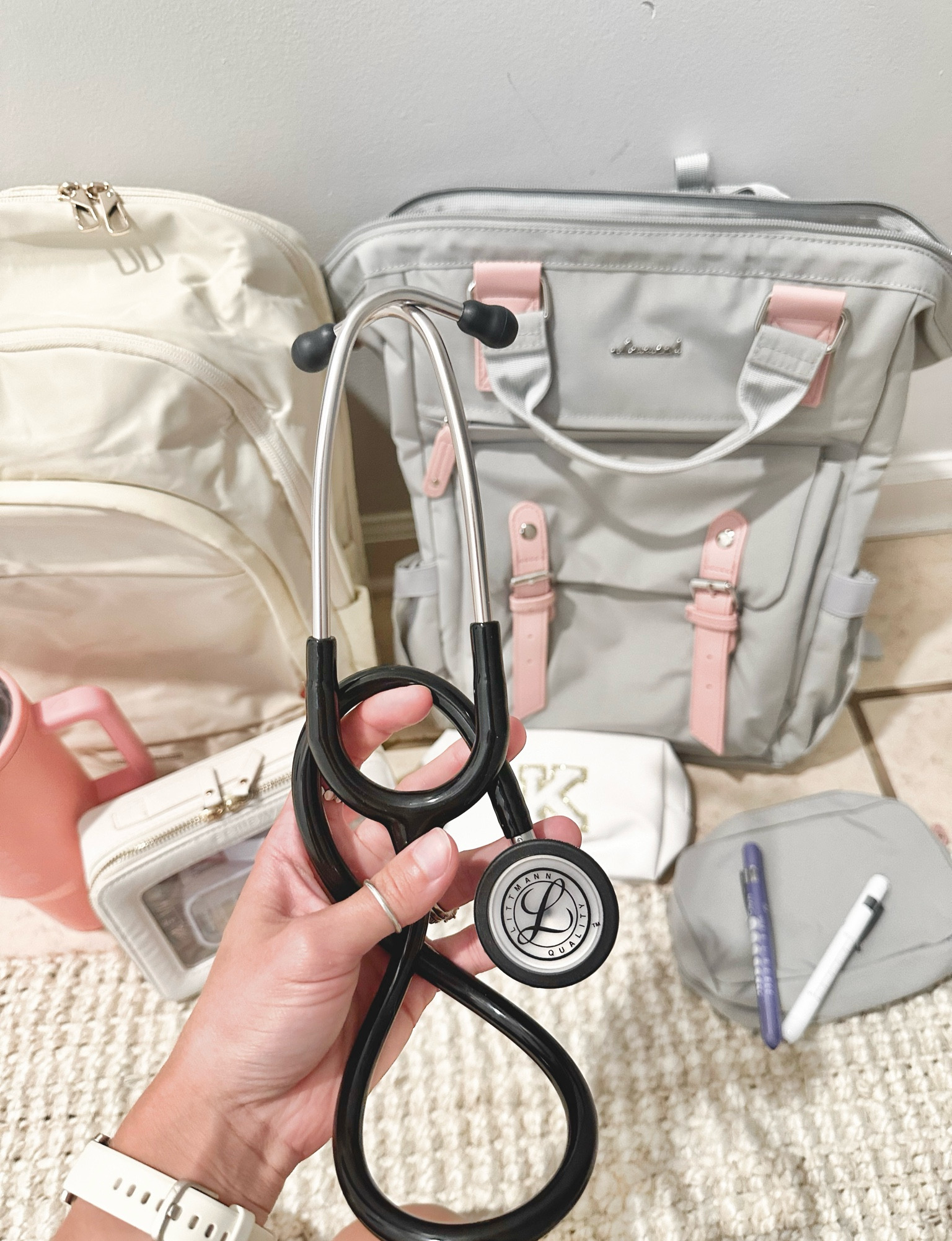 Amazon Nursing School haul 🫶🏼 🩺 

-stethoscope 
-blue light glasses 
- pen lights 
- Clinicals bag 
- nursing school backpack 
- laptop bag
- hydrojug water bottle 
- organization bags 
-touch land hand sanitizer 
- Garmin Lily2 watch for running + smartwatch 

#LTKBacktoSchool #LTKActive #LTKSaleAlert