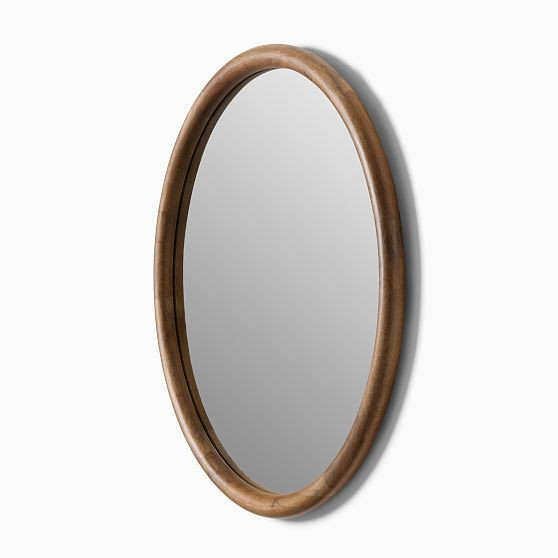 Chelsea Wall Mirror, Burnt Wax Mango, 30"" Round | West Elm (US)