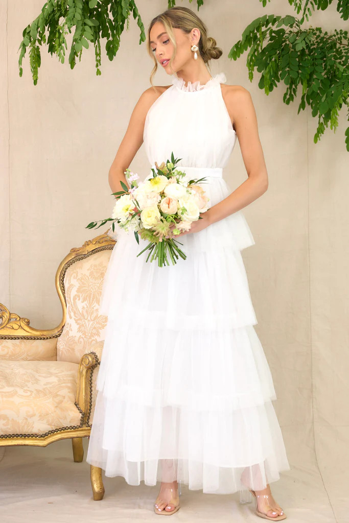 Shock And Awe White Maxi Dress | Red Dress