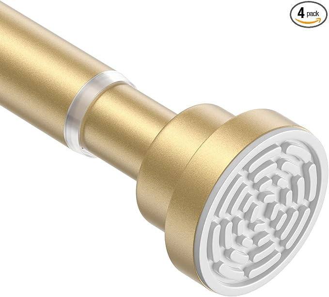 Gold Shower Curtain Rod 30 To 76 Inch(2.6-6.4ft) Tension Curtains Rods No Drilling Shower Rods Fo... | Amazon (US)