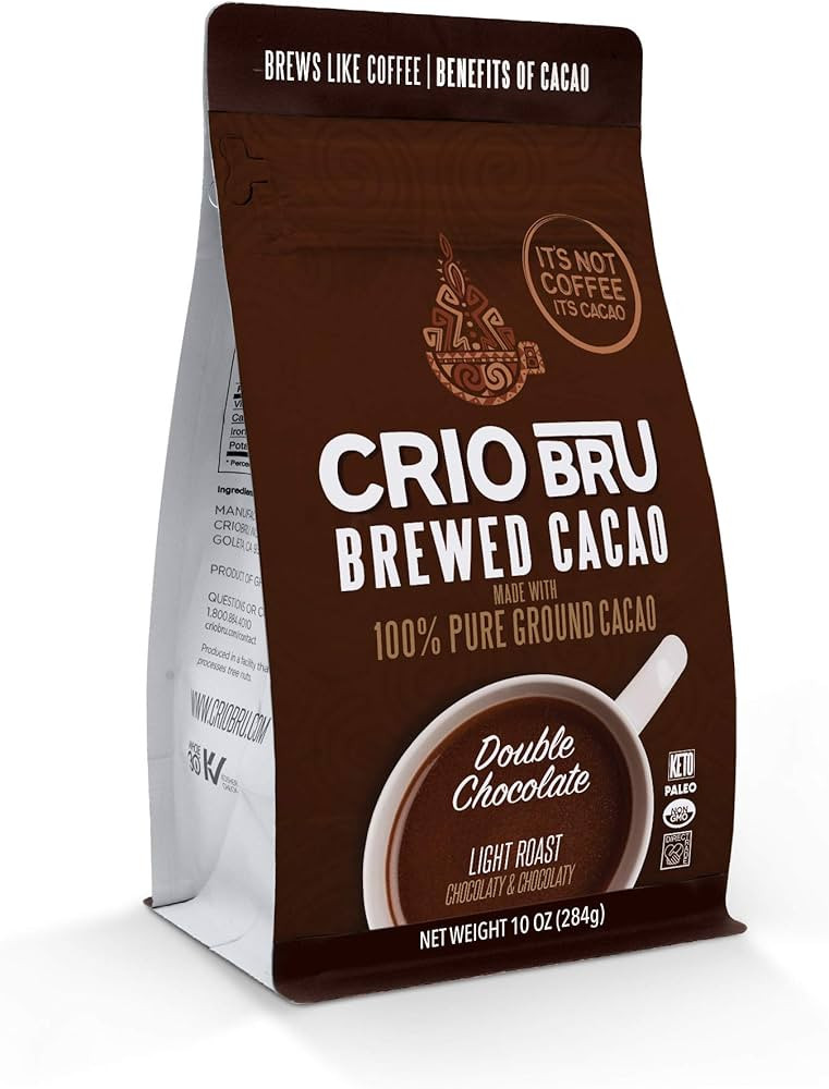 Crio Bru Brewed Cacao Double Chocolate Light Roast - Coffee Alternative Natural Healthy Drink | 1... | Amazon (US)