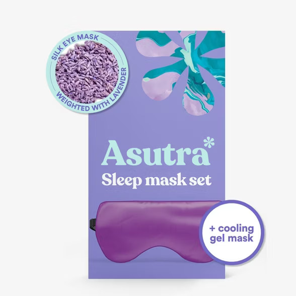 Asutra Natural Sleep Mask Set with Weighted Lavender Silk Eye Pillow & Cooling Gel Mask - 2pc | Target