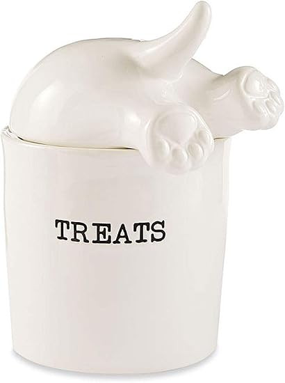 Mud Pie Dog Tail Treat Canister - Ceramic Dog Treat Jar | Amazon (US)