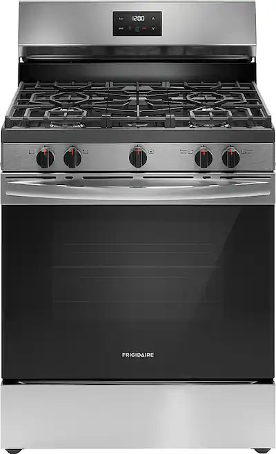 Frigidaire - 5.1 Cu. Ft Freestanding Gas Range with Quick Boil Burner - Stainless Steel | Best Buy U.S.