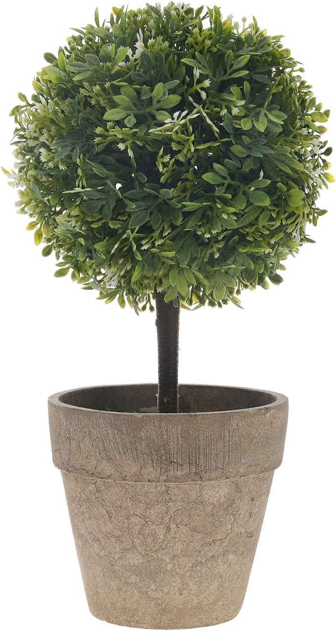 Artificial Boxwood Topiary Potted Plant Decoration Fake Plant Greenery Arrangements in Pot Realis... | Amazon (US)