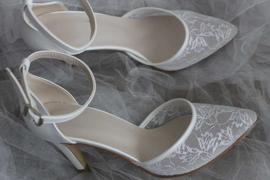 Lace Shoe , Thin Heel , Lace Wedding Shoe , Bridal Shoe , Lace Bride Shoe , Thin Heel Bridal - Et... | Etsy (US)
