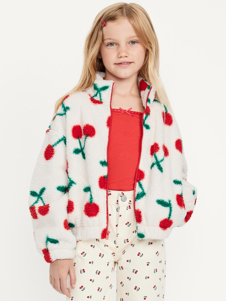 Oversized Sherpa Zip Jacket for Girls | Old Navy (US)