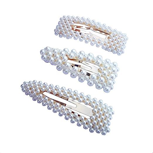 Hair Barrettes Hair Pins Decorative Aguder Wedding Bridal Artificial Pearl Hairpins Handmade Brid... | Amazon (US)
